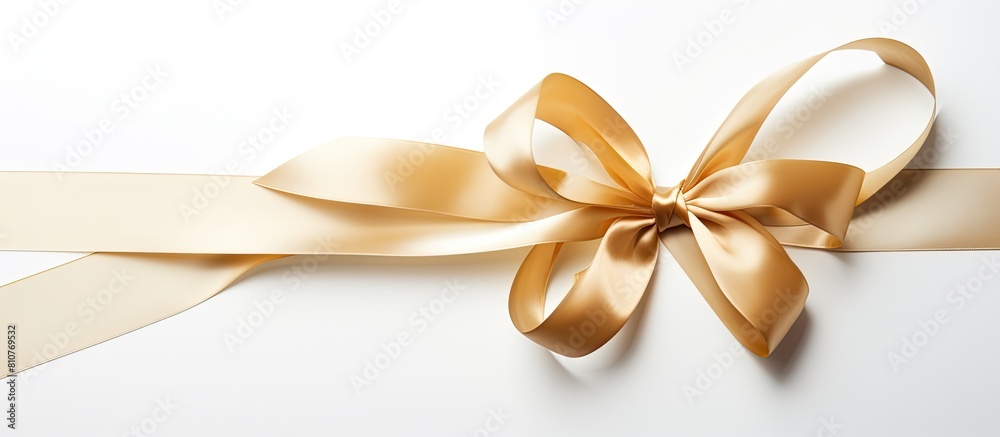 Poster White background with an isolated silk ribbon providing ample copy space in the image