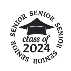Senior Class of 2024: Vector Illustration for Graduation. Celebrate the Milestone with Elegant Design.