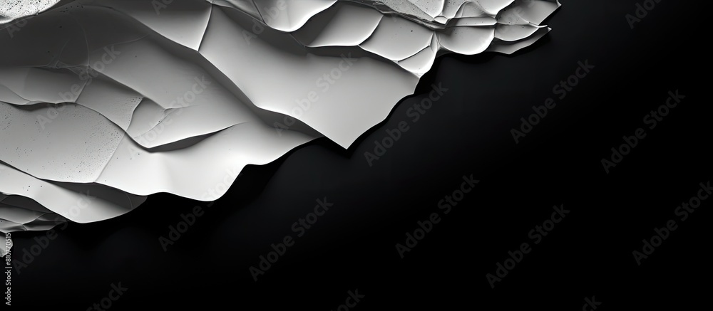 Poster a torn piece of black and white paper with empty space for text or images. creative banner. copyspac