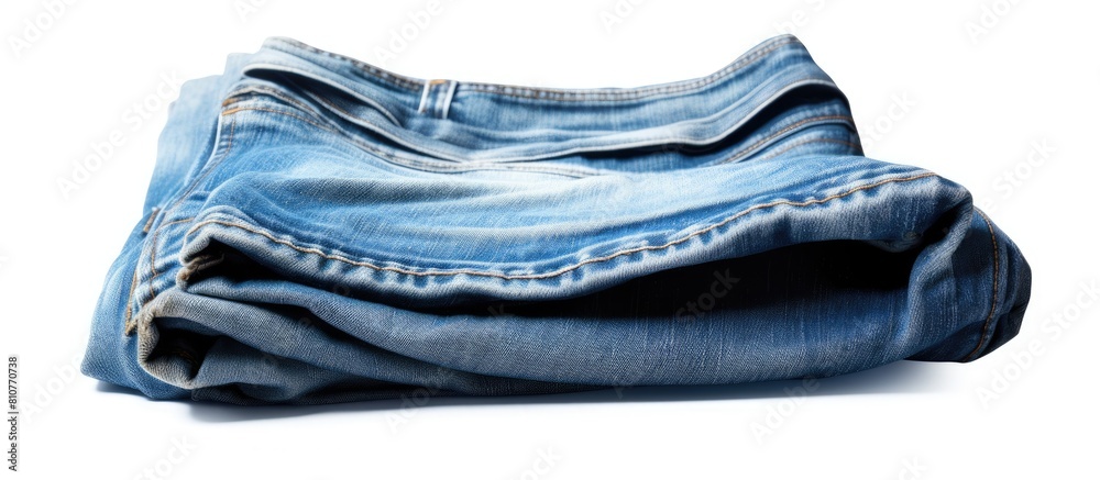 Poster A copy space image featuring jeans isolated on a white background complete with a clipping path
