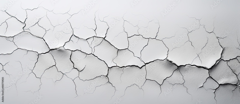Aufkleber The close up view captures the intricate details and cracks on the white aged concrete walls creating a visually compelling copy space image