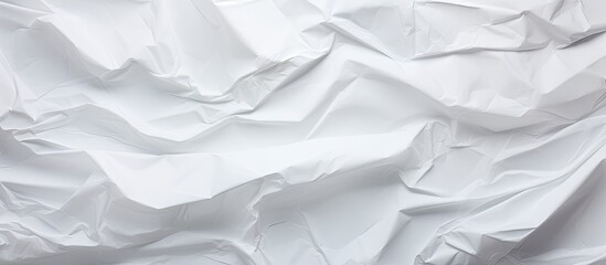 Fototapeta premium An abstract background with a crumpled white paper provides a blank space for adding text or images. Creative banner. Copyspace image