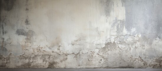 Fototapeta premium A weathered piece of concrete wall with a worn stucco texture creates the backdrop of this image with empty space. Creative banner. Copyspace image