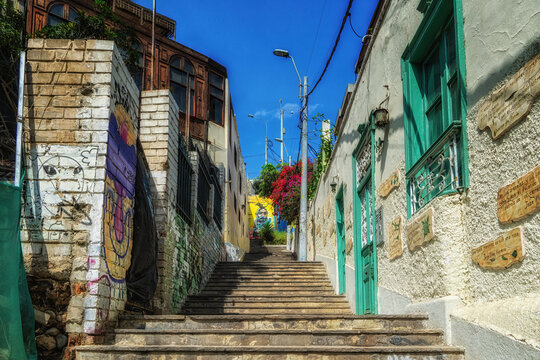 Stairs of the path Oroya along the Bajada de los Ba&ntilde;os in the district of Barranco, Lima