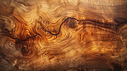 Panoramic shot of richly textured oak wood, glowing golden and brown tones, with depth and detail under bright studio lighting - Powered by Adobe