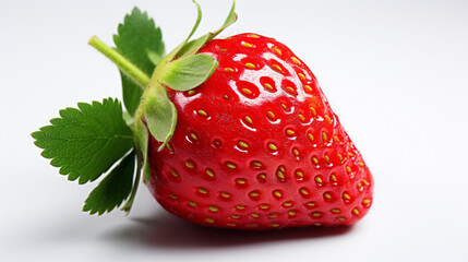 Fresh strawberry, White Background, Sharp Detail, Canon 35mm Shot, Realistic, Photo, 4K - obrazy, fototapety, plakaty