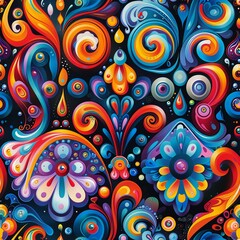 Colorful floral seamless pattern