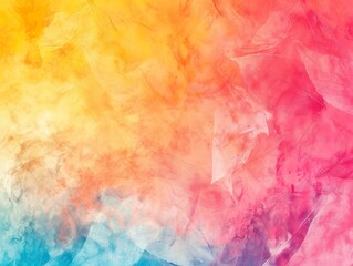 Fototapeta premium Soft gradient tie-dye in pink, orange, blue, and yellow with a dreamy, cloud-like texture.