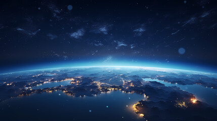 Panoramic view of Earth from space