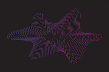 Abstract wave line vector element