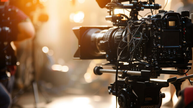 Behind the scenes of film magic, capturing cinematic expertise with a professional camera.