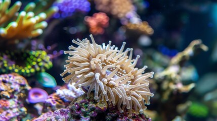Fototapeta premium Vibrant underwater coral reef with colorful marine life
