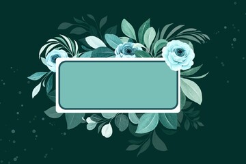 Banner with frame made of beautiful background. Springtime composition with copy space