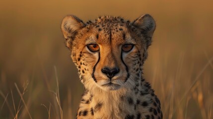 Naklejka premium Majestic cheetah portrait in natural habitat