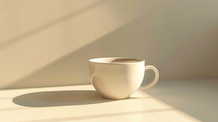 Empty cup on light background