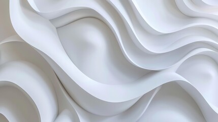 Flowing white abstract shapes