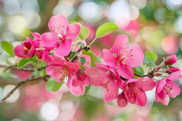 Obraz premium Vibrant pink flowers in bloom