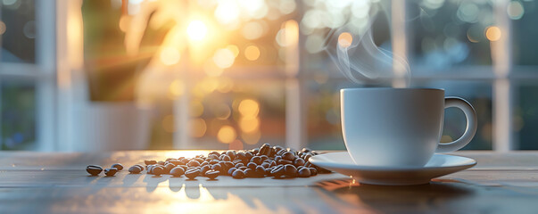 start your day, energized start your day. A hyper-realistic 3D, Minimalist