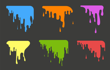 Flowing paint. Multicolored paint runs off. The best palette. Color mixing.