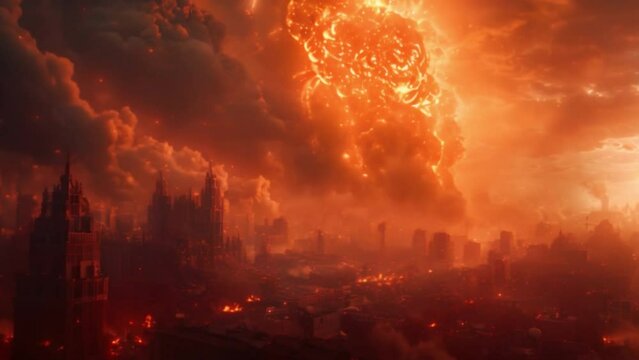 Surrounded by buildings and roads And there were many orange lightning strikes that hit various lightning rod towers.