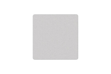 Empty blank square textured coaster Mock up isolated on white background. empty blank cardboard beermat, top view.3d rendering.