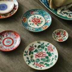 beautiful colorful ceramic dishes