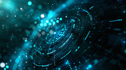 Obraz premium blue digital information technology background