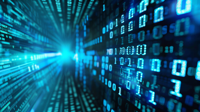 blue digital information technology background