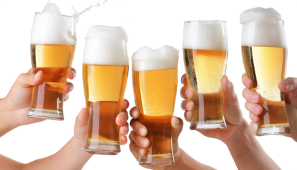 ビールで乾杯するグラフィック