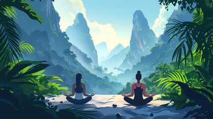 Tranquil Meditation in a Lush Rainforest