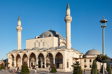 Famous selimiye mosque at sunset in Konya. Central Anatolia, Turkey