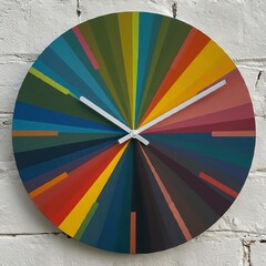 Obraz premium a closeup shot of a colorful clock on white background