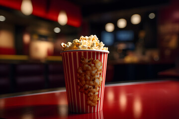 Bowl of popcorn at the cinema