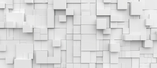 Abstract white background with boxes and blocks 3D rendering.