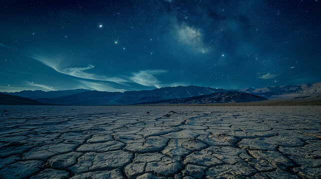 Night in the desert sand dunes