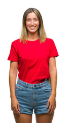 Fototapeta premium Young beautiful woman over isolated background with a happy and cool smile on face. Lucky person.