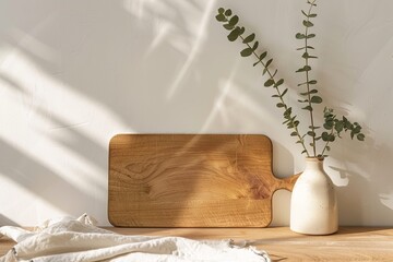 a front view e-commerce lifestyle photo mockup of a n clean empty chopping board, photo