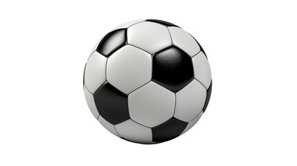 Fototapeta premium Black and white soccer ball on the transparent background. 3D .