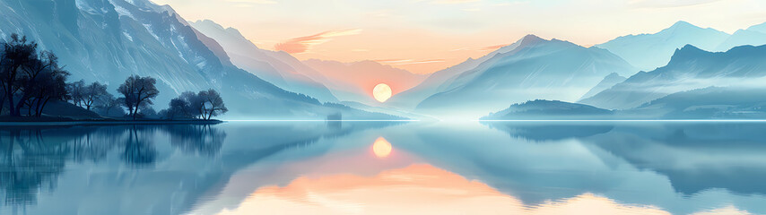 Serene Sunrise in Alpine Landscape