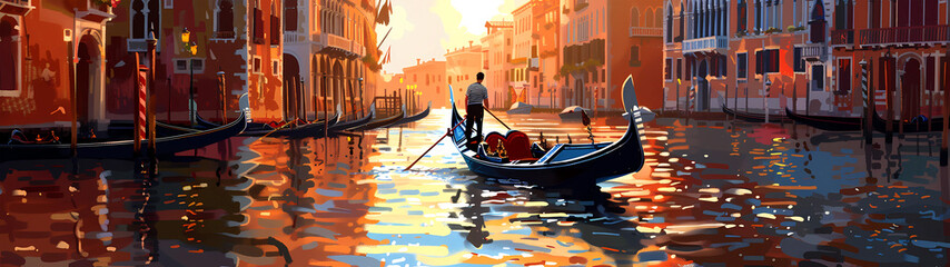 Sunset Glow Over Venice Canal
