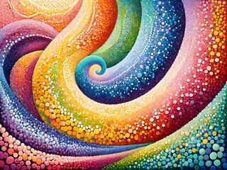 abstract swirl background colorful pointillism