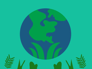 flat design earth healing vector illustration