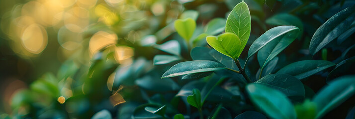 Beautiful nature view of green leaves