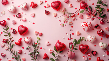 Festive composition for Valentines Day celebration 