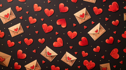 Festive pattern for Valentines Day with hearts 