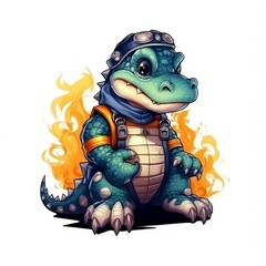 character Cute Crocodile isolated Background