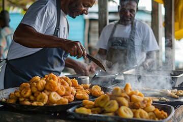 Chef Grilling Shrimp