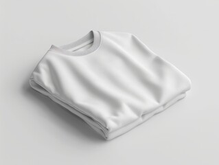 An elegantly placed white sweater on a grey surface portrays a sleek and simple design aesthetic suitable for various uses
