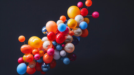 Figure 20 made of balloons on dark background