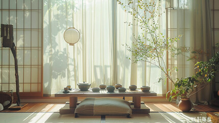 Traditional Japanese Tea Ceremony Arrangement